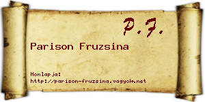 Parison Fruzsina névjegykártya